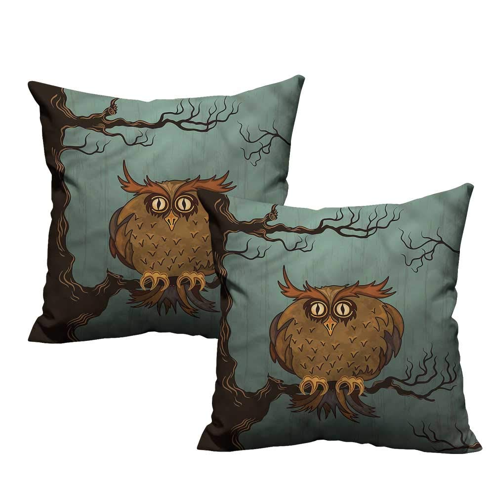 Amazon Com Hekua Owl 2pc Set Of Pillow Cases Tired Owl On Oak