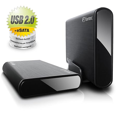 FANTEC DB-ALU2e schwarz 1TB eSATA USB2.0 Aluminium