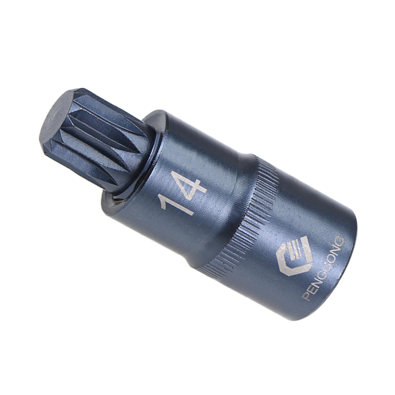 CoCud Triple Square Spline Bit Socket, M14 Bit 1/2" Drive 2" Length, Star S2 Alloy Steel Cr-V Socket Blue - (Applications: for Fastener Application)