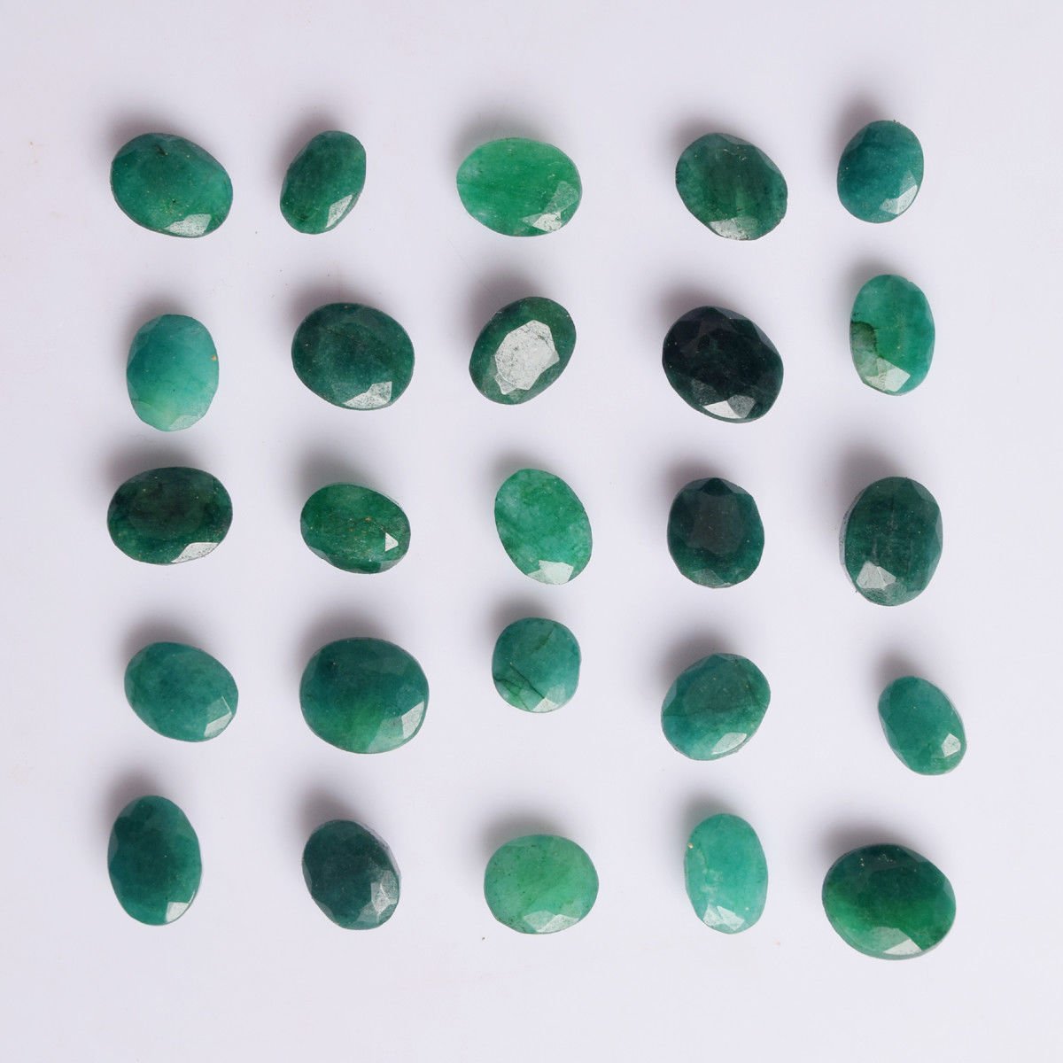 GEMHUB Loose Green Emerald Stones Approx 60.00 Carat / 12 Pcs Natural Oval Cut Colombian Loose Green Emerald Gemstones For Jewelry Making