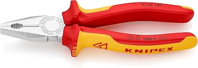 KNIPEX Combination Pliers 180 mm VDE Chrome-Plated Insulated Grips 03 06 180