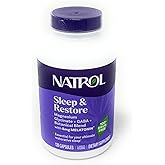 Natrol Sleep & Restore Capsules, 120 Count, Melatonin 5mg with GABA, Magnesium & Vitamin B6, Vegetarian, Non-GMO,Essential for Your Ultimate Restorative Sleep, Melatonin-Free, 60 Day Supply