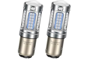 Ruiandsion BAZ15D LED Bulb Super Bright 2019 69SMD Chip AC10-30V Non Polarity Red for Brake Stop Backup Reverse Tail Lights Pack of 2