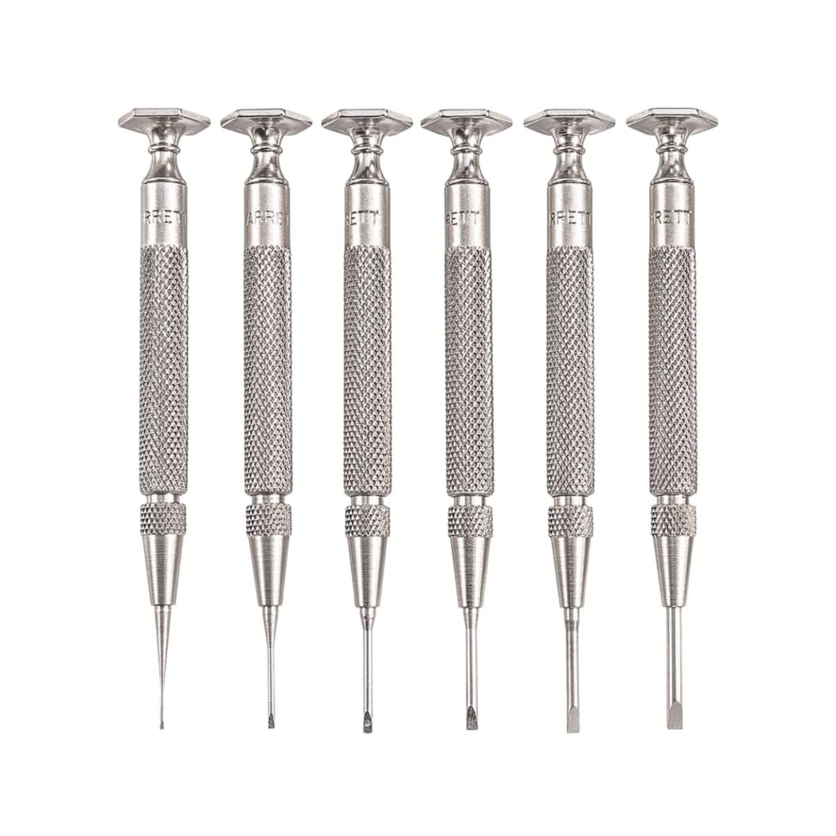 Starrett S555Z-6 Stainless Steel Screwdriver Set, 6Piece, 0.040", 0.025", 0.055", 0.070", 0.080", .100" Head, 7/8" Blade Length (Pack of 6)
