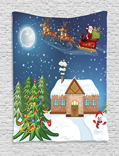 Christmas Wall Decor Tapestry Wall Hanging by Ambesonne