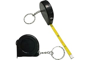 Harrier Hardware 6-Foot Long, 2-Pack, Tape Measure Keychain, Black, EDC Portable