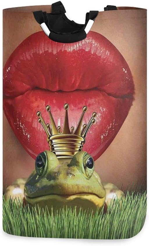 DYCBNESS Cesto para la Colada,Animal Decor Lady Encuentra Herfrog