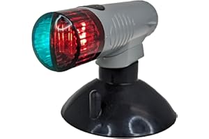 Pactrade Marine Battery Navigation Lights for Boats LED - Portable Red/Green Bow Light (Suction Cup Mount) - Kayak Fishing Ac