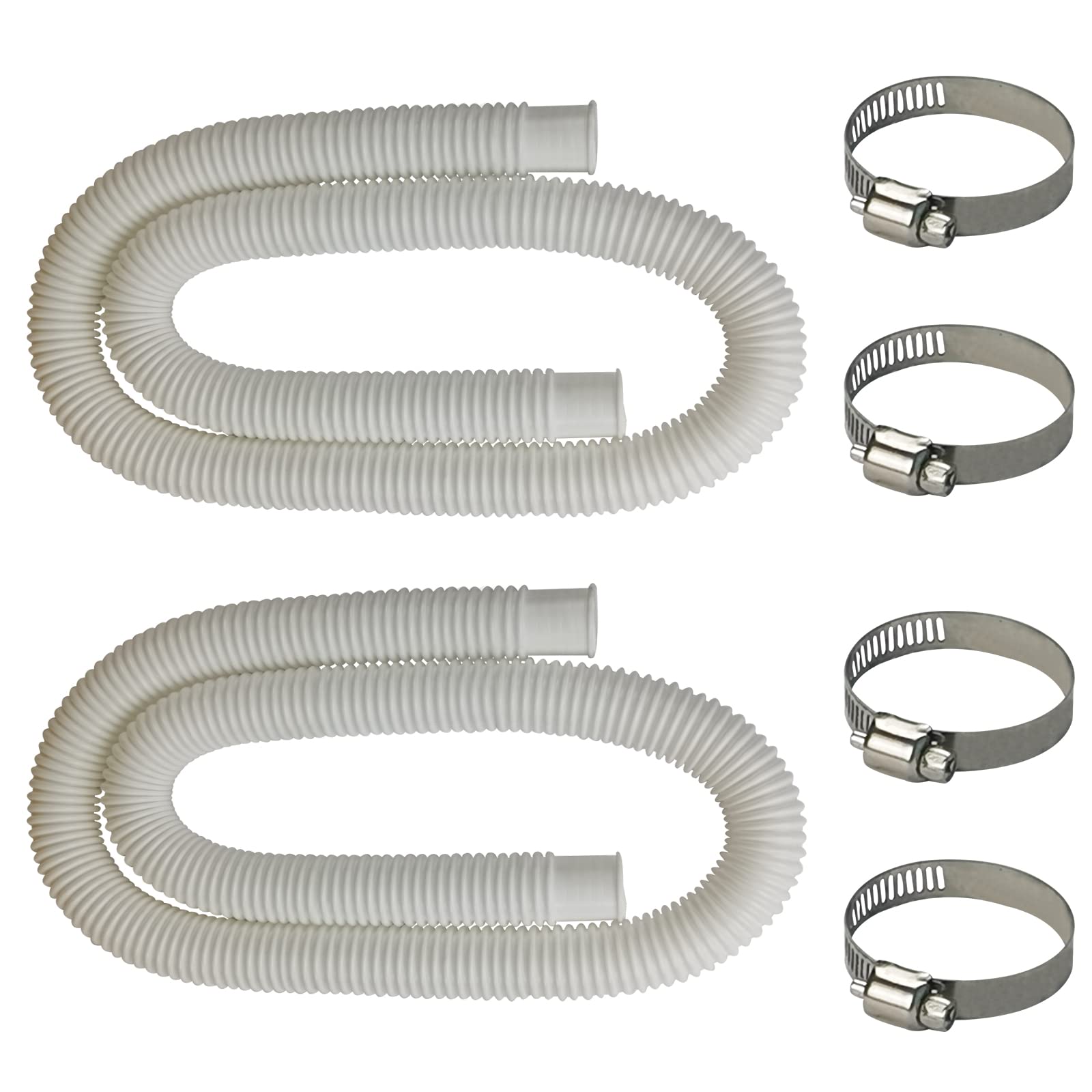 Swimming Pool Replacement Hoses 2pcs, Pool Pump Replacement Hose 1.25" Diameter 59”Long - Filter Pump Hose for Filter Pump 330 GPH, 530 GPH, and 1000 GPH