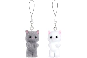 CASAPOPZ Cat Phone Charms Y2K Cute Aesthetic Kawaii Cat Mobile Phone Pendants Wrist Straps Lanyard Accessories for Bag Backpack Keychain Camera Pendants Decor
