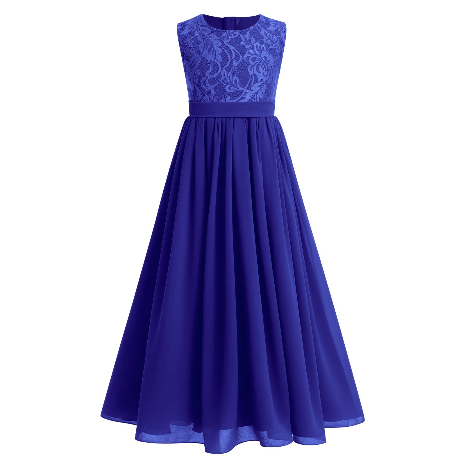 Photo 1 of Childrens Maxi Dresses, Girls Lace Dress Kids Casual Flower Girl Dress Photo Shoot Girl Peony Lace Back A-Line Tiered Tutu Tulle Party Flower Girl Dress Royal Blue 13-14 Years