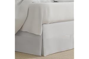 LEVINSOHN Luxury Hotel Tailored Bed Skirt, Box Pleats, 14 Inch Drop, Full, White