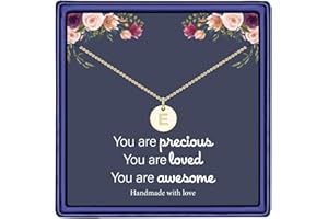 Hidepoo Disc Initial Necklace Gifts for Girls, 14K Gold Filled/Rose Gold/S925 Sterling Silver Disc Initial Necklaces Tiny Initial Necklace Jewelry for Girls Teen Girls Birthday Gifts