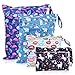Waterproof and Reusable Wet Bag Diaper Stroller Water Resistant Swimsuit Travel Toiletries Yoga Gym Washable Carrier Small Medium Large Flamingo 4 Pack