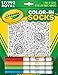 Kid's Crayola Color-In Socks - Includes 1 Pair Of Socks And 4 Fabric Markers - Candy Design
