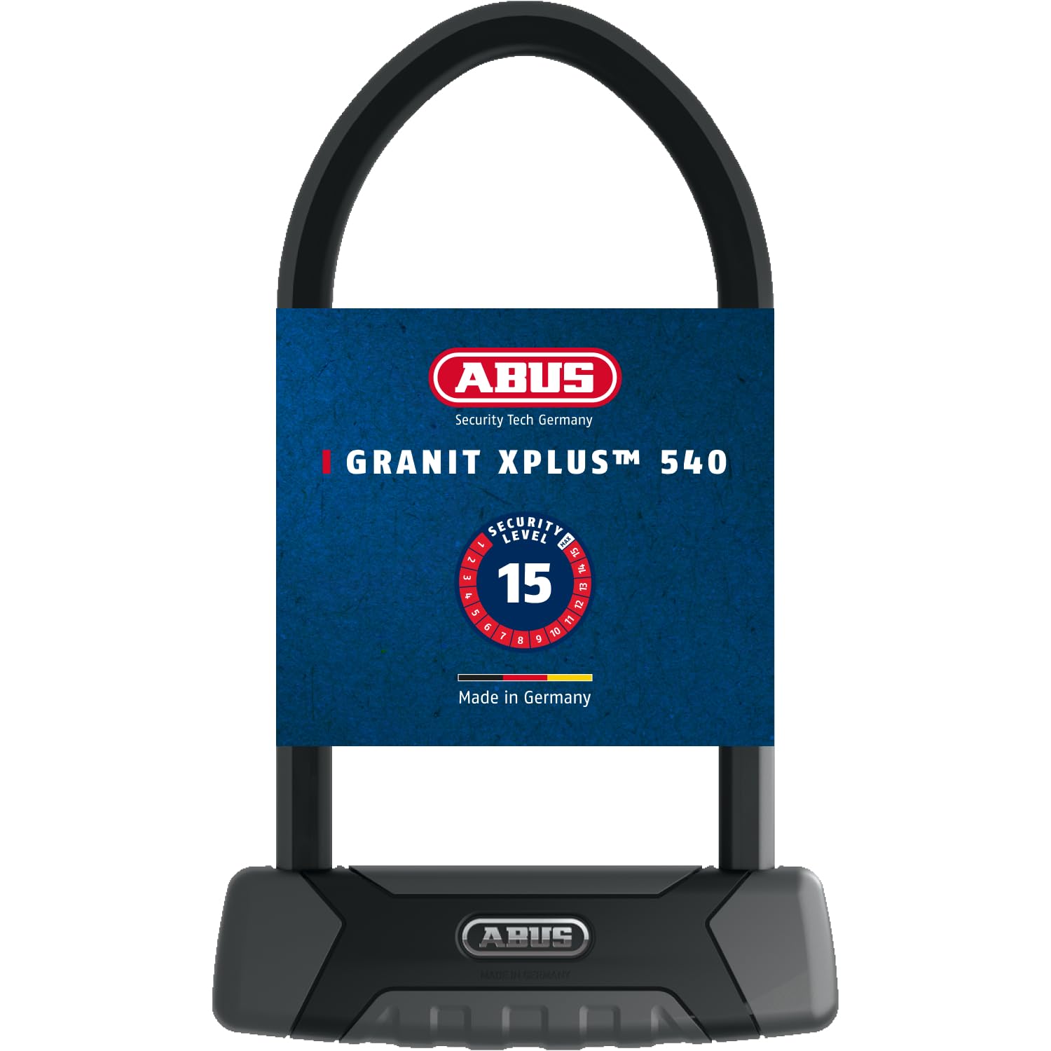 ABUS U-lock Granit XPlus 540 + EaZy KF mount - Bike lock with strong parabolic shackle - security level 15