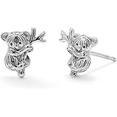 Boma Jewelry Sterling Silver Koala Bear Stud Earrings