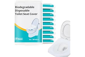 Huazu Disposable Flushable Toilet Seat Covers, 100pcs Biodegradable Seat Covers, Ideal for Airplane Trips Camping Public Rest