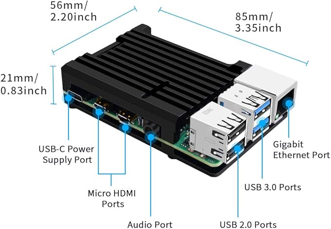 Amazon Com Geeekpi Raspberry Pi 4b Case Raspberry Pi Armor Case Raspberry Pi Aluminum Case With Passive Cooling Shell Heat Dissipation Heatsink Thermal Tape For Raspberry Pi 4b 3b 3b Computers Accessories