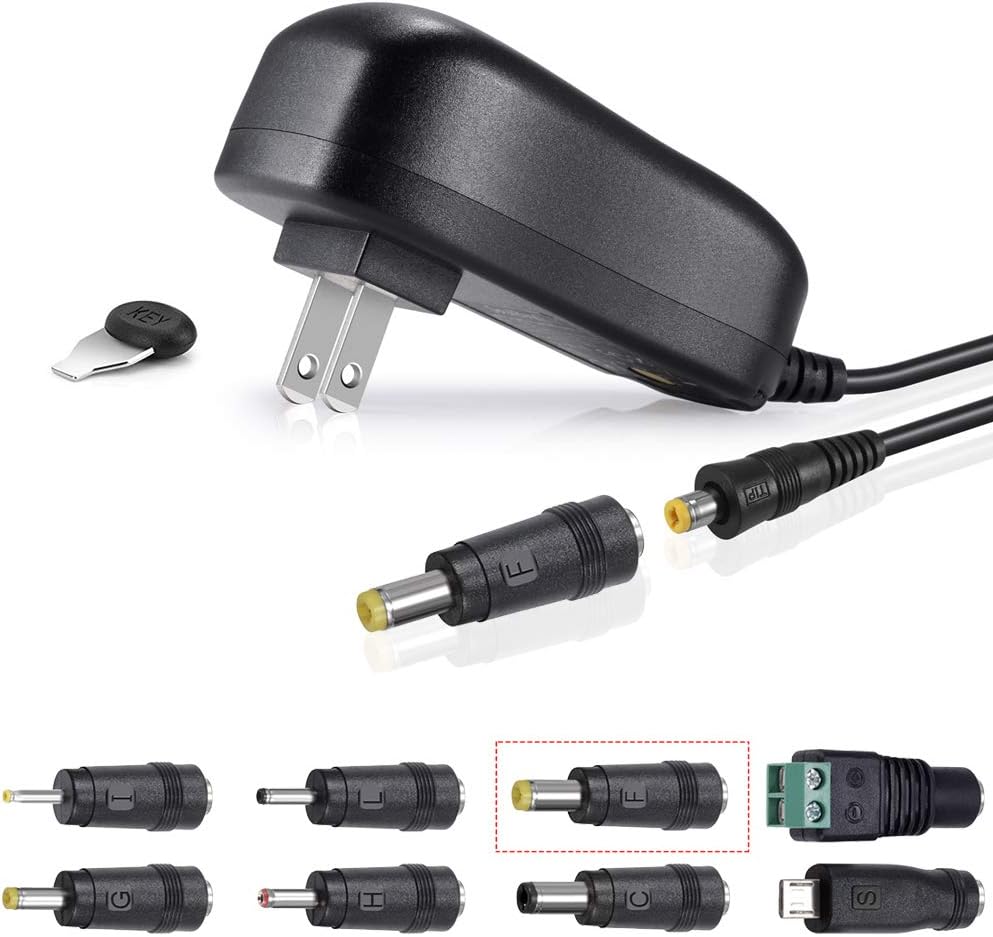 [Upgraded Version] SoulBay Universal AC/DC Adapter Multi-Voltage Regulated Switching Power Supply with 8 Selectable Adapter Plugs, for 3V to 12V Home Electronics, 2Amps Max: Home Audio & Theater