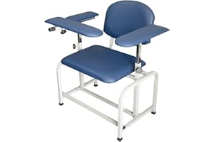Helsevesen Cushion 22" Padded Phlebotomy Chair, Lab Blood Drawing Chair for Hospital, Lab Draw Chair and Medical Facilities, Blue