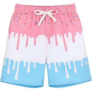 Boys Ice Cream Shorts Summer Cute Preppy Ice Cream Drip Shorts Kids Elastic Waist Baseball Active Track Short Pants