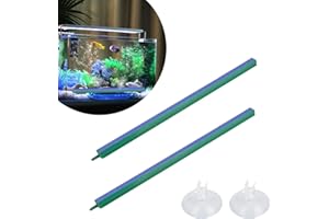 SANKOLY 2 Pieces Air Stone Bar Bubble Diffuser Set 14 Inches Fish Tank Air Bubble with Suction Cups Air Stone Bar Hydroponics, for Aquarium