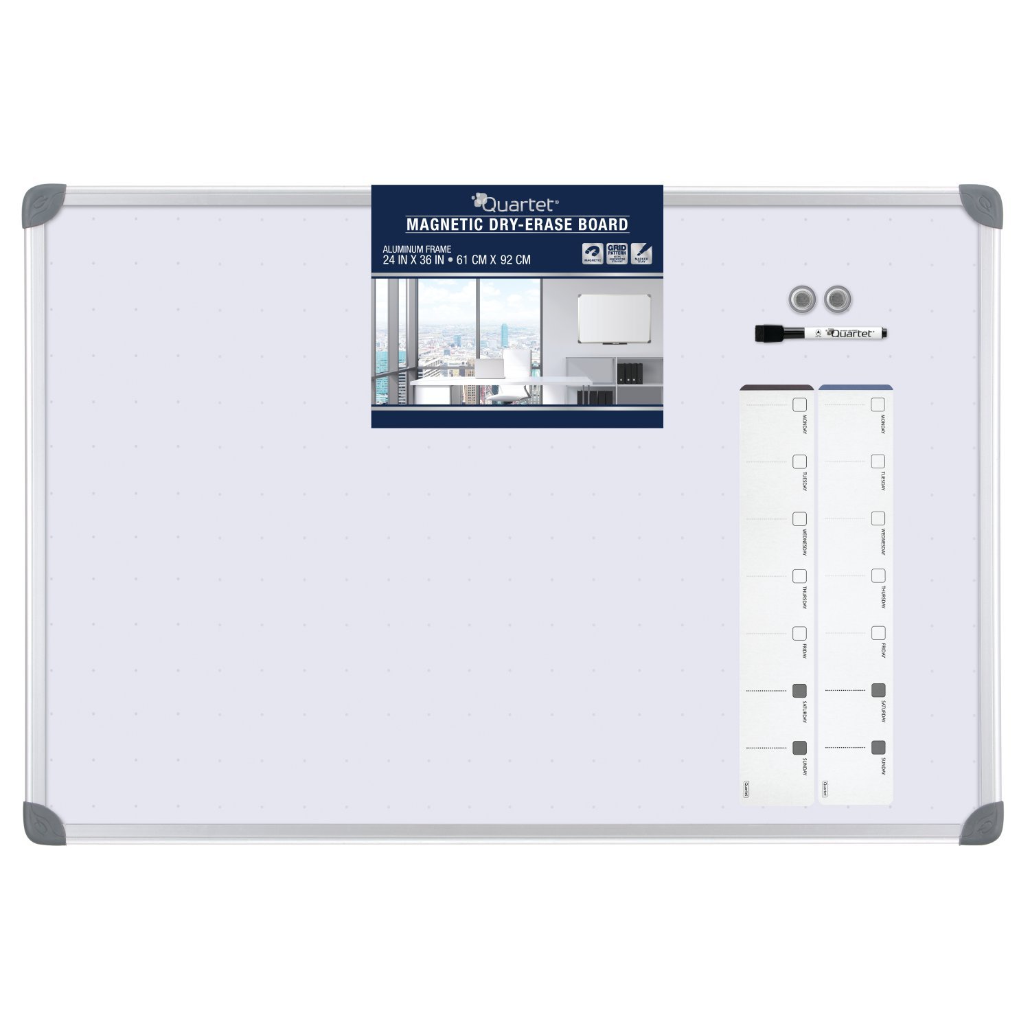 Quartet Magnetic Dry-Erase Board, 2 x 3 Feet, Euro Style Aluminum Frame (79378)