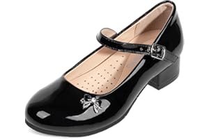 ADAMUMU Toddler Dress Shoes Flower Girl Shoes for Weeding Cute Toddler Mary Jane Shoes Lace Flore Ballet Flat for Walking, Jumping