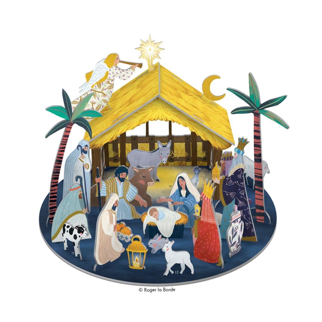 Roger la Borde 3D Pop & Slot Advent Calendar Nativity Away In A Manger