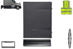 FREIGHTLINER AFTERMARKET Kozak Rear Step Fairing Panel with Extension Stripe for Right Passenger Side, Freightliner Cascadia 2008-2017 125 Semi Trucks, Includes Logo, 2X 22 Windshield Wipers, License Plate Frame, and Vest