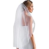 SAWINDA Wedding Bridal Veil Simple Tulle Veil Bachelorette Party Veil with Comb Elegant Hair Accessories for Brides Women