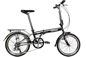 SOLOROCK Hunter - Fully Equipped 20" Shimano 7 Speed Steel Folding Bike, V Brakes, with Fenders & Rear Rack. Premium Features