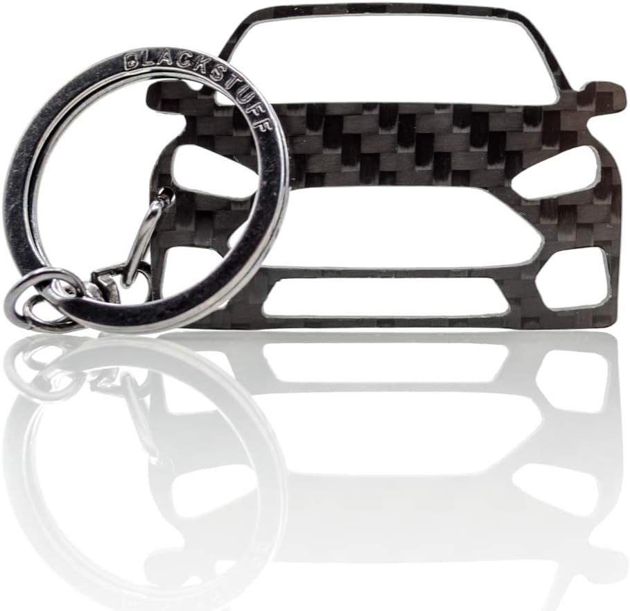 BlackStuff Carbon Fiber Keychain Keyring Ring Holder Compatible with Focus RS MK3 2011-2018 BS-183