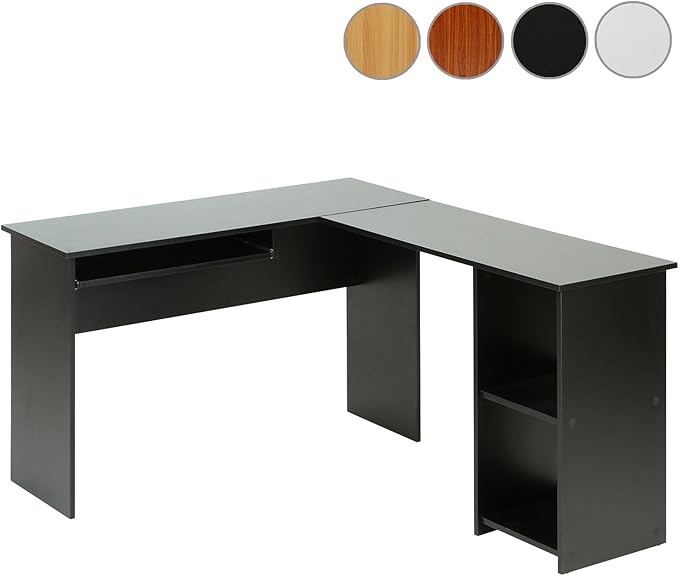 MIADOMODO Computer Home Office Corner Desk with Retractable Keyboard