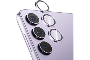 KUZOOM 2Pack 9H Auto Alignment HD Camera Lens Protector for Samsung Galaxy S24,Metal Individual Ring Back Screen Camera Cover Film Decoration Accessories,Case Friendly Scratch Resistant (Purple)