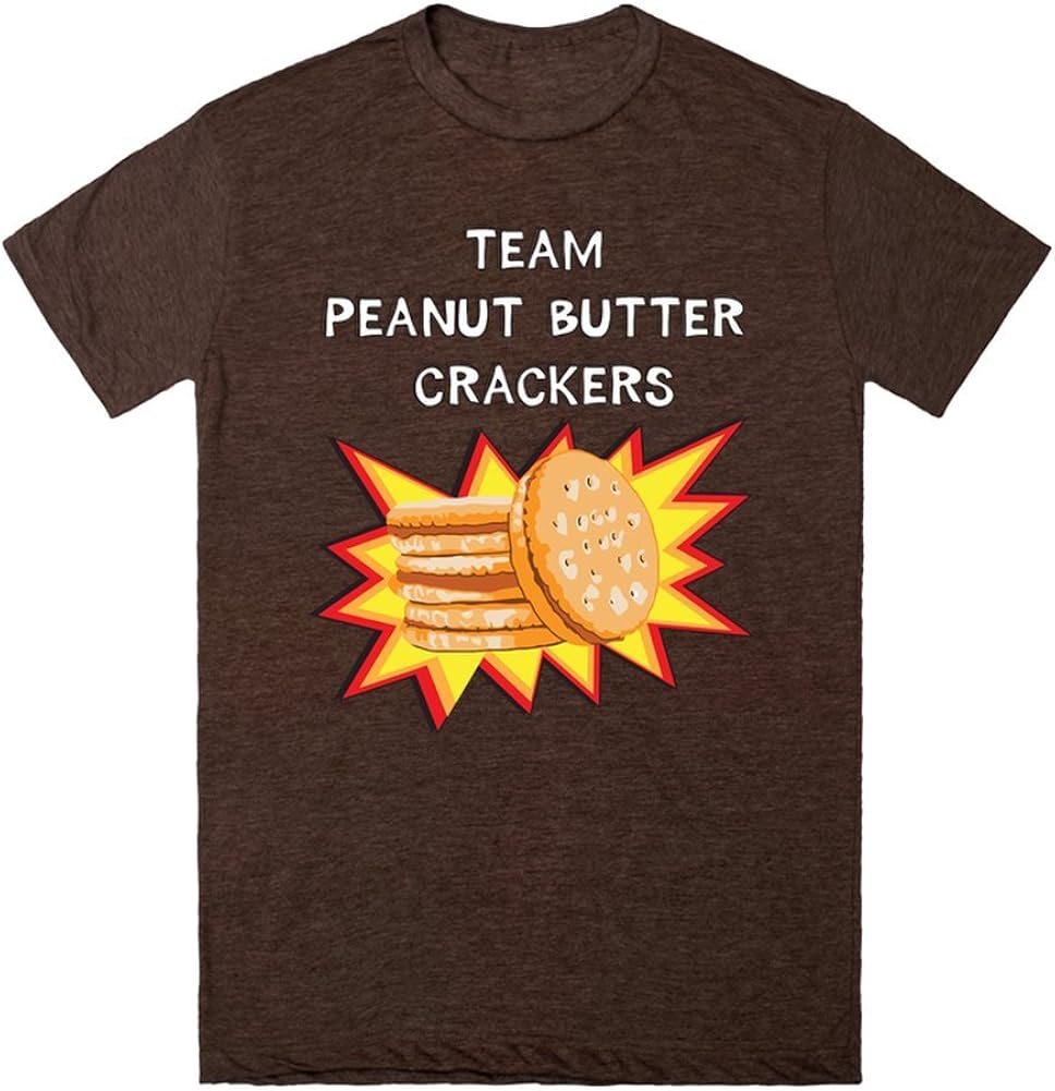 Team Peanut Butter Crackers Tee 3XL Heathered Brown TShirt Clothing