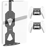 VIVO Black Wall Mount Bracket Designed for PS5 Gaming Console, MOUNT-PS5B | Sturdy Steel, Vertical Display for PlayStation 5, Open Design, 2 Controller Mounts