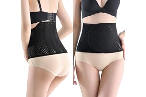 SUJAYU Abdominal Binder Post Surgery, Breathable Belly Band Postpartum Belly Wrap, C Section Belly Binder Abdominal Binder Hernia Belt for Women, Back Support Belt for Women (Black, Large)