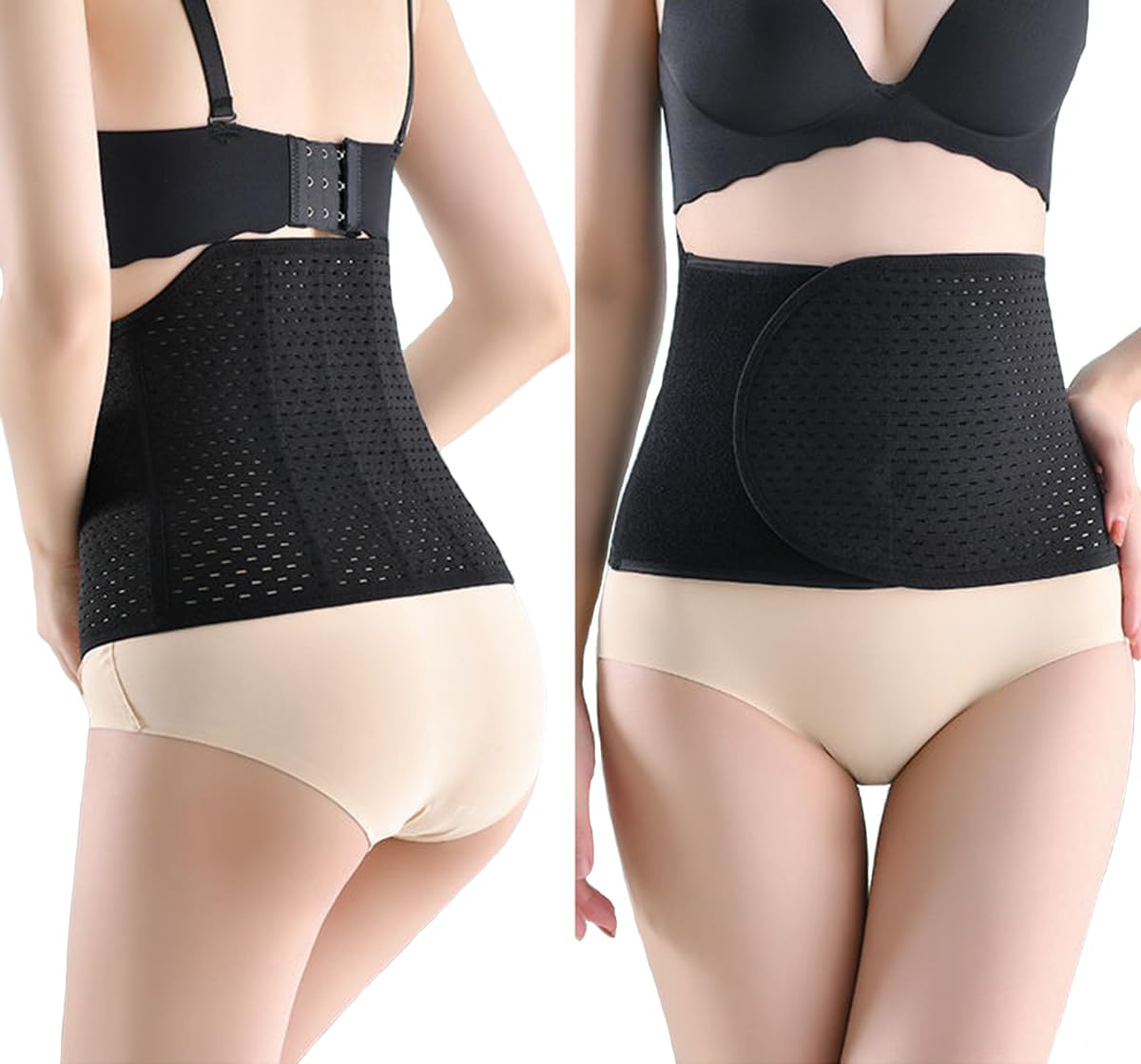 Photo 1 of Abdominal Binder Post Surgery, Breathable Belly Band Postpartum Belly Wrap, C Section Belly Binder Abdominal Binder Hernia Belt for Women, Back Support Belt for Women (Black, Medium)