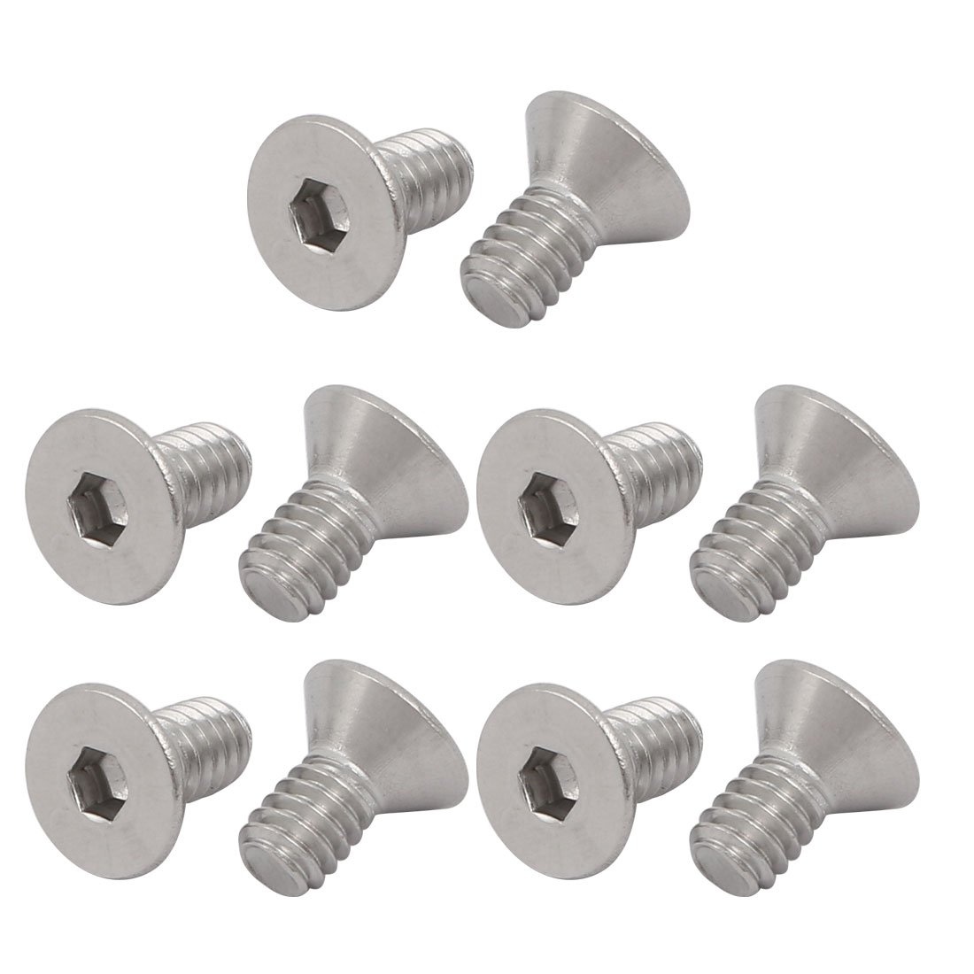 Sourcingmap 1/4-20 x 1/2" 304 Stainless Steel Flat Head Hex Socket Cap Screw 10pcs — image 1
