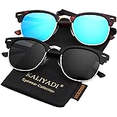KALIYADI Polarized Sunglasses for Men and Women Semi-Rimless Frame Driving Sun glasses UV Blocking