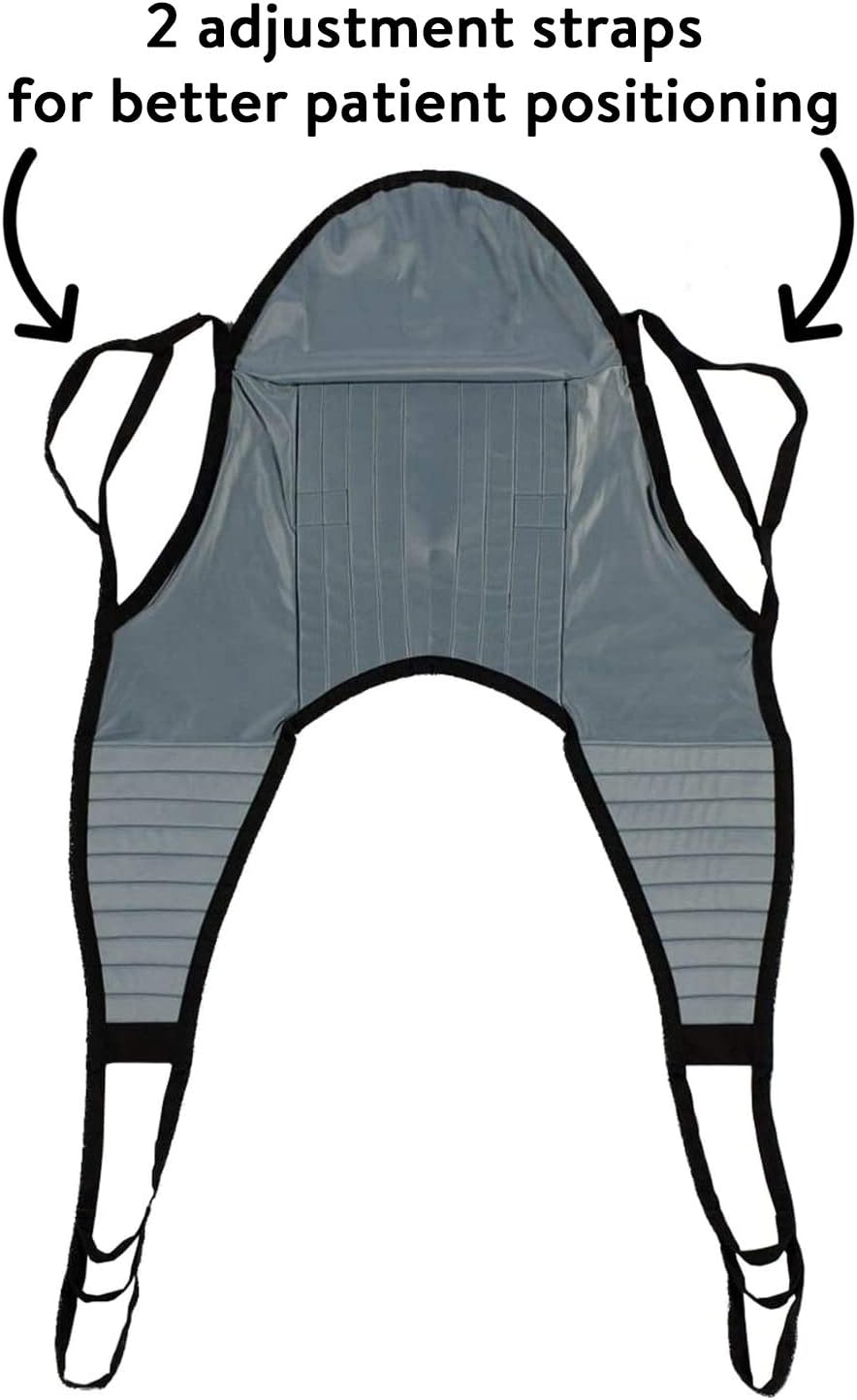 Patient Aid Padded U-Sling with Head Support, Universal Patient Lift Sling, Size Medium, 600lb Capacity: Health & Personal Care