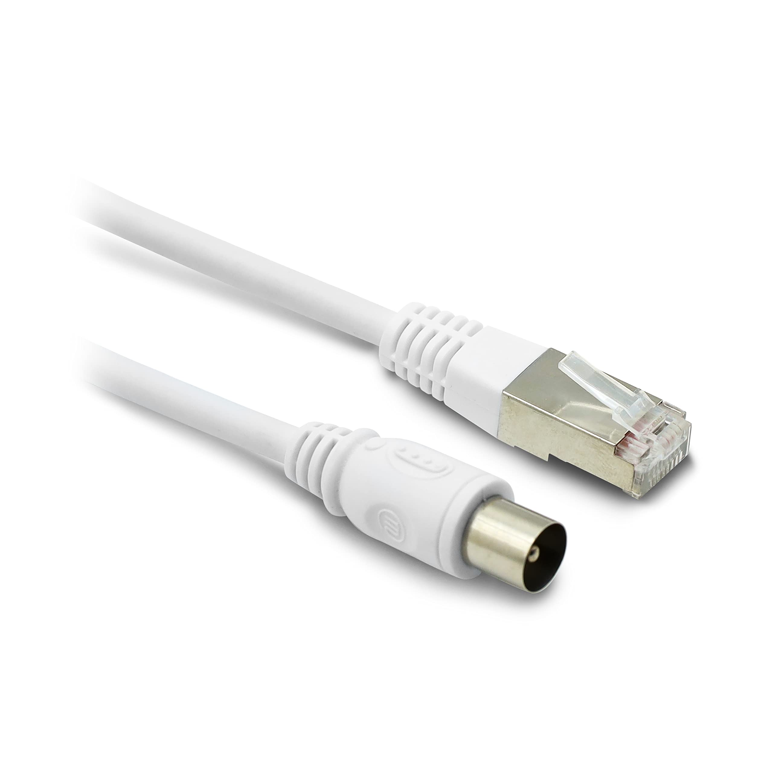 Metronic 2m Male-to-Male TV Cable, Cat 6A, Compatible with Television, Computer, Router, Modem
