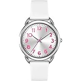 Bisley Watch for Women Numeral Dial Easy to Read Silicone Strap Fit for All Wrist Waterproof Fasion Watch Gift for Her