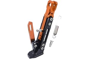 LHRLAOLIU Universal Motorcycle Kickstand Adjustable Foot Side Support Parking Kickstand for Electric Motorbike Parking Foot Side Support Stand (Orange)