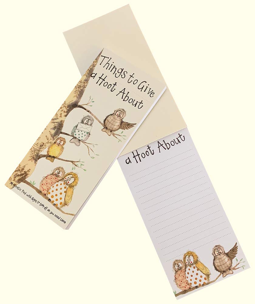 ALEX CLARK Art Hooters Owl Magnetic to Do List - Planner - Shopping List - Grocery List