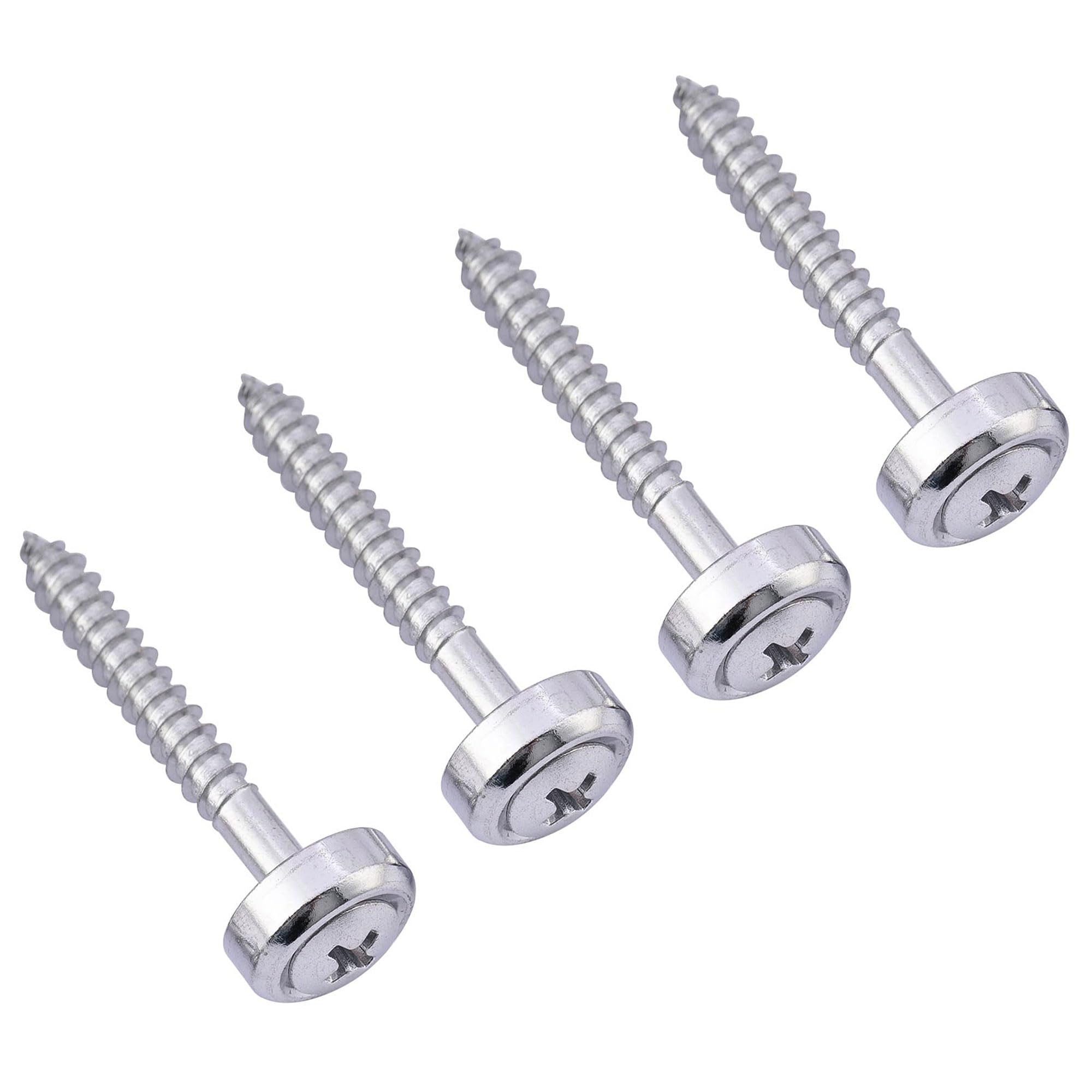 Musiclily Electric Guitar Bass Neck Joint Bushings & Bolts,Chrome (4 Pieces)