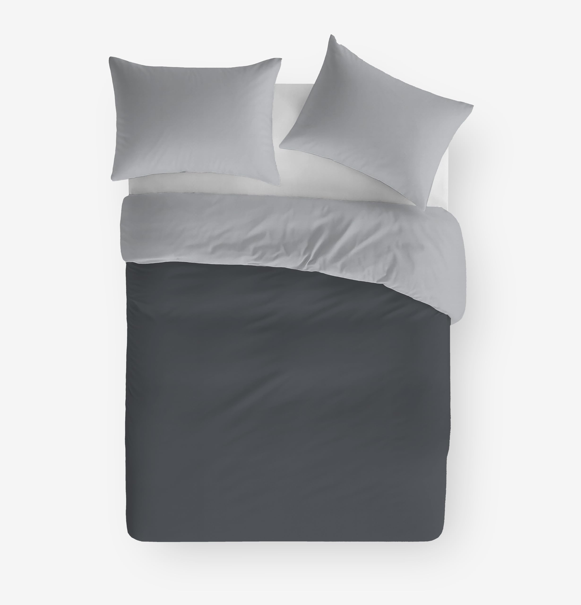 textil-home Bedding Duvet Cover Set king size Reversible printed, kingsize 240x220cm, Cover Set king Cover with 2 Pillowcase 70x40cm. Gray/Light gray