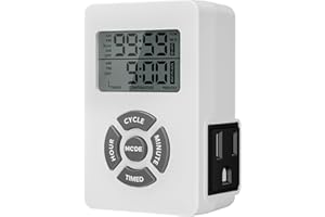 BN-LINK Digital Infinite Repeat Cycle Timer for Electrical Outlets Indoor,24 Hour Programmable Outlet Timers, Energy Saving 3 Prong Outlet with Countdown On/Off,125V/15A/1875W